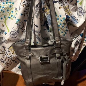Rosetti Gray Leather Tote Bag